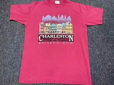 $19.90 • Buy Vintage 1988 Charleston SC Rainbow Row T Shirt Size Large Pink South Carolina