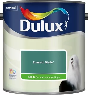 £21.99 • Buy Dulux Smooth Creamy Emulsion Silk Paint Emerald Glade 2.5L Walls And Ceiling 