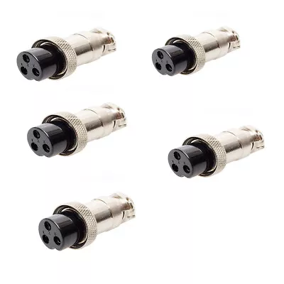 5 PCS 3 Pin Ham & CB Radio MIC Microphone Connector Female Plug Solder Type • $9.90