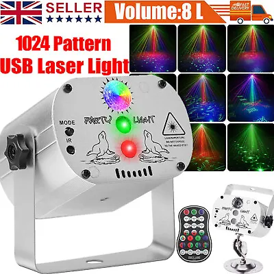 1024 Laser Patterns LED RGB Projector Stage Light DJ Disco Party KTV Club Lights • £19.99