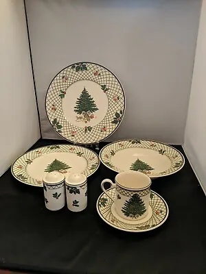 Mikasa Christmas Story Chop Plate Dinner Plate Mug And Saucer Vegetable Bow • $16.99