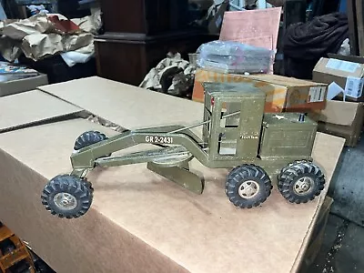 Vintage 1964 Tonka Caterpillar Army Road Grader Steel Toy GR 2-2431 Play Wear • $289