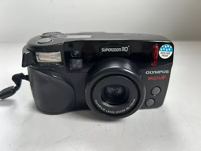 Olympus Superzoom 110 38mm Film Point And Shoot Camera Black • £29.99