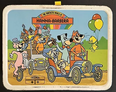 Vintage Funtastic World Of Hanna-Barbera Metal Lunchbox With Thermos 1977 • $49.99