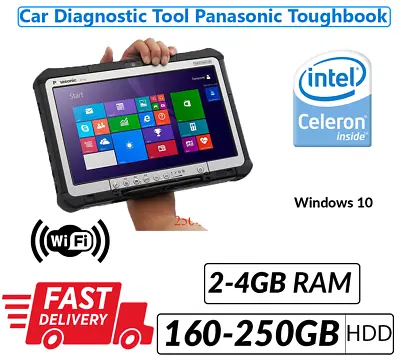 Car Diagnostic Tool Panasonic Toughbook CF-19/CF-D1 2/4GB 160/250GB HDD WIN 10 • £220