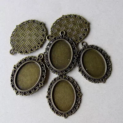 1 &10  BRONZE TONE OVAL CAMEO FRAME SETTING  39mm X 29mm - Fit 25 X 18mm Oval  • £0.99