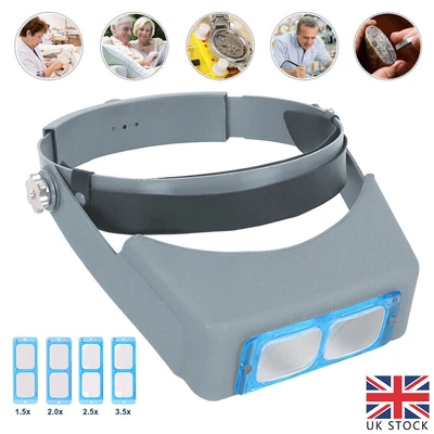 £21.48 • Buy 4 Lens Head Magnifier Glasses Magnifying Visor Glass Headband Lenses Multi-use