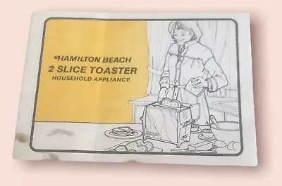 Hamilton Beach 2 Slice Toaster Household Appliance Vintage Instruction Booklet • $7