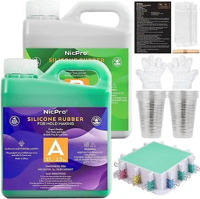 Nicpro 74oz Silicone Mold Making Kit Platinum Liquid Rubber For Maker Jade And • $62.30