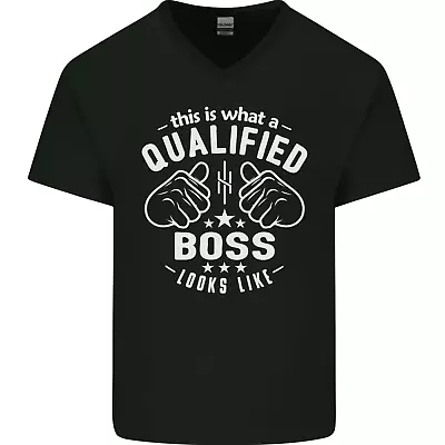 This Is What A Qualified Boss Looks Like Mens V-Neck Cotton T-Shirt • £8.99