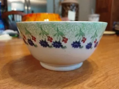 £21.63 • Buy Staffordshire England Pottery Floral Sponge Ware Bowl