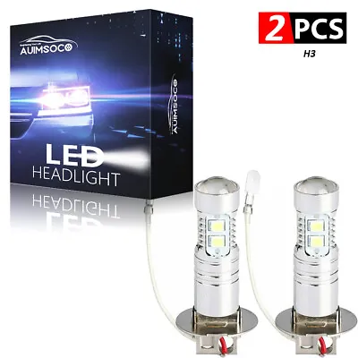 2Pcs H3 LED Fog Light Bulb Conversion Kit Super Bright White DRL Lamp 6500K • $19.99