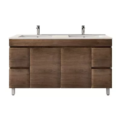 1500mm Freestanding Bathroom Vanity Dark Oak Cabinet Basin Unit Floor Vanity • $1049.25