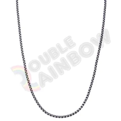 Men Women Stainless Steel Rolo Necklace Gold/Black Plated 3mm 16-36 Chain *C07 • $7.98