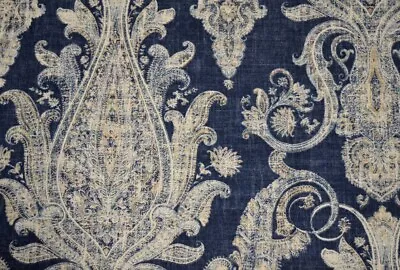 Clairview Lakeland Navy Blue Large Paisley Damask Print P Kaufmann Fabric • $24.99