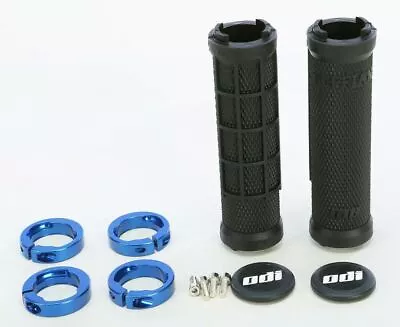 ODI ATV Ruffian Half Waffle Lock-On Grips Black Blue J32RFB-U YFZ 450 • $29.95