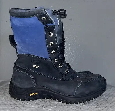 UGG Australia ADIRONDACK II Blue Leather Waterproof Sheepskin Boots Sz 9.5/40.5 • $139.99