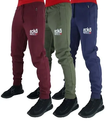 Ecko Men's Designer Fleece Jog Pants New Time Is Money Era Tracksuit Hip Hop • £26.99