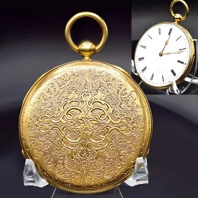 French 18K Gold Quarter Hour Repeater Pocket Watch • $4000