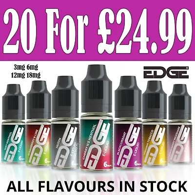 Edge E-liquid 50/50 Vape Juice 10ml All Flavours & Strengths - Buy 20 For £24.99 • £24.99