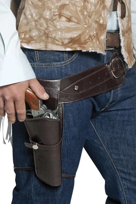 £15.99 • Buy Mens Womens Authentic Western Wandering Gunman Belt & Holster Adults Fancy Dress