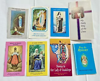 Vintage Lot 8 Catholic Novena Pamphlets Booklets Rosary Stations Of The Cross • $14.95