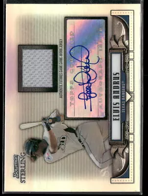 2008 Bowman Sterling Elvis Andrus Game Worn Jersey Refractor Auto /199 Relic • $15.99