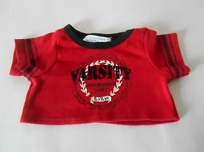 $3.99 • Buy Build A Bear Babw Red Black Varsity Shirt Teddy Clothes