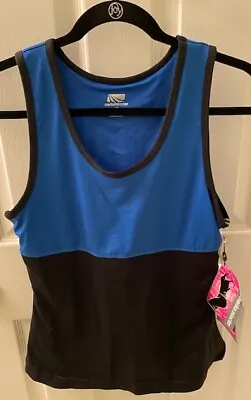 Marika Miracles Tank Top Women's Size 1X Black And Royal Blue Lined Activewear • $20