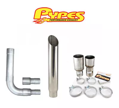 7  Miter Cut Stack Exhaust Chevy 2500 3500 HD Diesel Stainless Steel Pypes Kit • $350.36