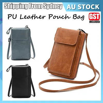 $16.98 • Buy PU Leather Women Pouch Bag Mobile Phone Bag Crossbody Purse Wallet Shoulder Bag