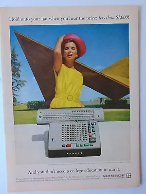 1965 MONROE ADDING MACHINE IQ-10-213 Vintage Art Print Ad • $6
