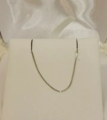 $40 • Buy Everlasting Gold 14k White Gold Box Chain Necklace  18  (0.90g) MSRP $275