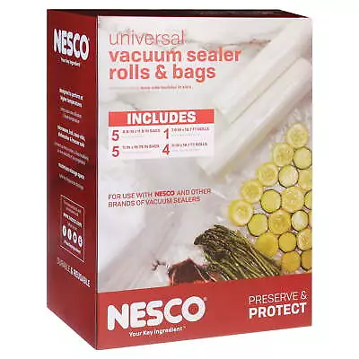 NESCO® VS-07V  Vacuum Sealer Bag Variety Pack Bag/Roll Combo Plastic. • $28.97