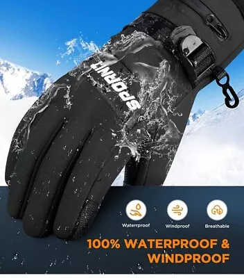 Waterproof Winter Gloves For Men & Women SPORNIT Breathable Thermal -20℉ • $9.99