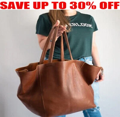 £23.64 • Buy Women Retro Large Capacity Soft Leather Tote Shoulder Bag Shopper Handbag LFL