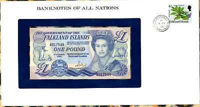 Banknotes Of All Nations Falkland 1984 1 Pound UNC P-13 LOW # A017548 • £88.36