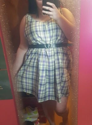 £10 • Buy Asos Collusion Checkered Pinafore Smock Dress Size20 UK20 Oversized