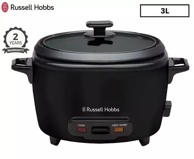 Russell Hobbs 3L Turbo Rice Cooker 10 Cups Steamer Basket Tempered Glass Lid • $71.90