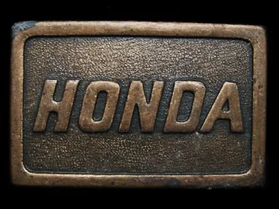 LL29125 VERY COOL VINTAGE 1970s **HONDA** CAR MOTORCYCLE BELT BUCKLE • $18