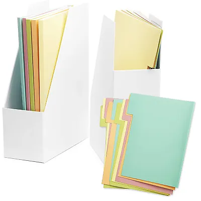 Foldable Magazine File Holders Set Of 2 Bookshelf Space Management Organizer • $12.95