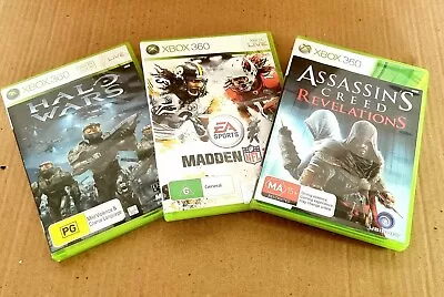 3 X Xbox 360 Games Halo Wars / Assassins Creed  Revelations / Madden Nfl • $12.83