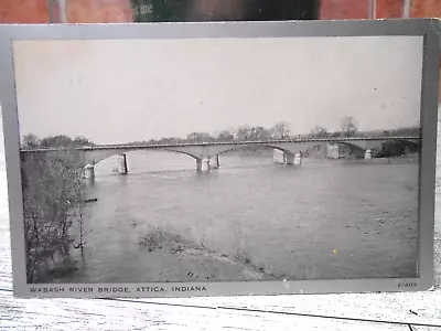Wabash River Bridge Attica Indiana IN Postcard • $3.99