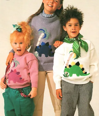 £1.99 • Buy Baby Childrens Dinosaur Sweater  22 - 38  DK Knitting Pattern