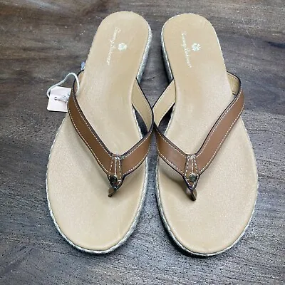 NWT Tommy Bahama Thomas Brown Flip Flop Sandals Womens Size 9.5 • $35