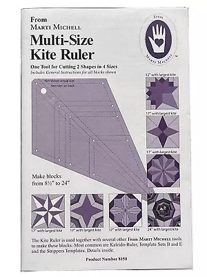 Multi-size Kite Ruler By Marti Michell 1 Tool For Cutting 2 Shapes In 4 Sizes • $17.95