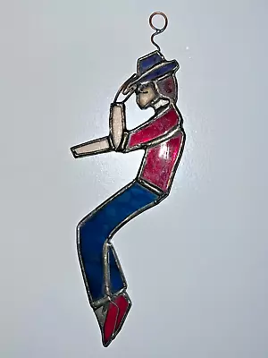 Vintage Handmade 6  Stained Glass Of Musician Michael Jackson The King Of Pop • $29.99