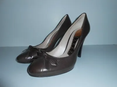 Magrit Brown Leather Heels Shoes Size: Eu-38.5 / Brand New • £19.99