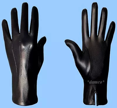 New MENS Unlined Gloves GENUINE Black KID LEATHER DRESS Size 8.5 Or Medium  • $53.95