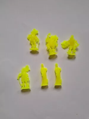 Lot Of 6 Vintage Fluorescent Yellow Jester Mixed Plastic Figures • $5.99